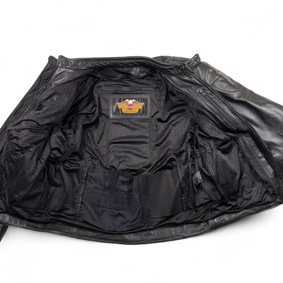 Harley Davidson FXRG Leather Jacket Mens Large Padded Armor 3 in 1 Heavyweight - Picture 3 of 16